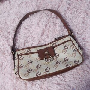 vintage brown & cream shoulder bag